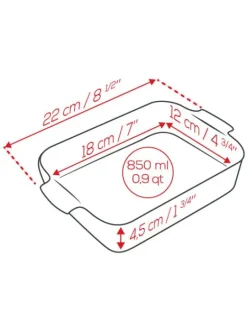 Peugeot Saveurs Appolia Plat four céramique individuel rectangle noir satin 22 cm -><noscript><img width=