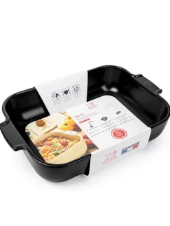 Peugeot Saveurs Appolia Plat four céramique rectangle noir satin 36 cm - 14.25in -><noscript><img width=
