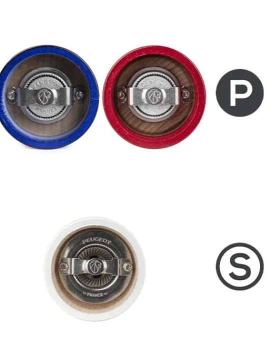Peugeot Saveurs Bistro trio france Trio 2 moulins poivre et 1 moulin sel, manuels en bois, bleu, blanc et rouge, 10 cm -> Coffrets Cadeaux|Duos Et Combi 2 En 1