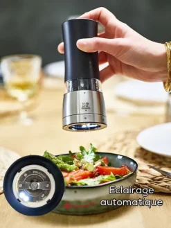 Peugeot Saveurs Daman electrique Moulin à sel électrique u'select, noir irisé, 16 cm - 6,25in. -><noscript><img width=