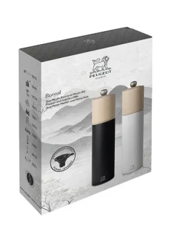 Peugeot Saveurs Duo boreal Coffret cadeau - duo de moulins à poivre et à sel boreal 21 cm et son entonnoir en silicone -><noscript><img width=