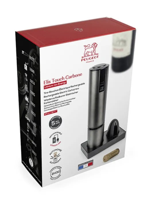 Peugeot Saveurs Elis touch Tire-bouchon électrique rechargeable en inox, , batterie lithium-ion 27 cm - 10,6in -> Envie De Design|Tire-bouchons