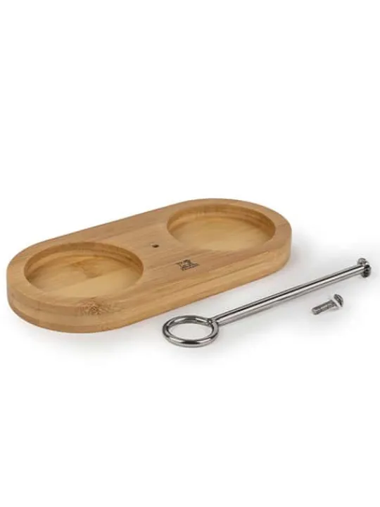 Peugeot Saveurs Linéa Plateau avec poignée pour deux moulins, bambou, -> Idées Cadeaux -50€|Accessoires Moulins