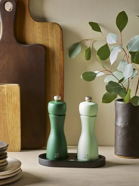 Peugeot Saveurs Linéa Plateau pour deux moulins, bambou, mat -> Idées Cadeaux -50€|Accessoires Moulins