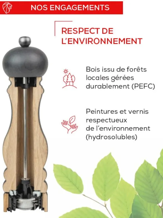 Peugeot Saveurs Line Moulin à sel manuel, carbone, 18 cm - 7in. -> Idées Cadeaux -100€|Envie De Design