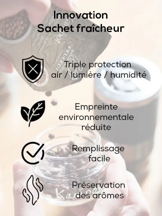 Peugeot Saveurs Maestro Bar à poivres - moulin à poivre u'select accompagné de 3 grands crus de poivres, de 3 réservoirs interchangeables, noir -> Idées Cadeaux -100€|Coffrets Cadeaux