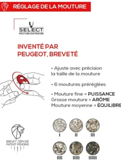 Peugeot Saveurs Maestro Bar à poivres - moulin à poivre u'select accompagné de 3 grands crus de poivres, de 3 réservoirs interchangeables, gris roche -> Coffrets Cadeaux|Envie De Design