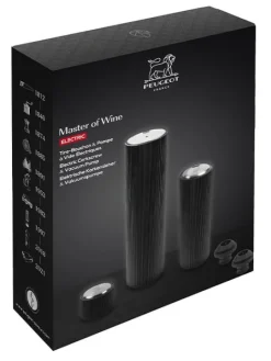 Peugeot Saveurs Master of wine Coffret cadeau - tire-bouchon électrique line reverse et pompe de conservation électrique line preserve noir mat. -><noscript><img width=