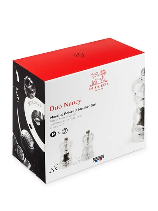 Peugeot Saveurs Nancy Duo de moulins à poivre et à sel manuels en acryl 12 cm -> Duos Et Combi 2 En 1|Moulins À Sel Et Salières