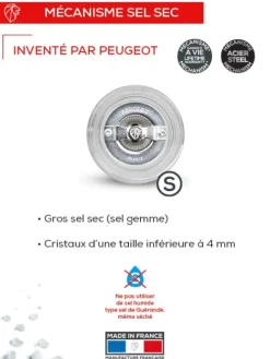 Peugeot Saveurs Nancy Moulin à sel manuel en acryl 9 cm -> Moulins À Sel Et Salières