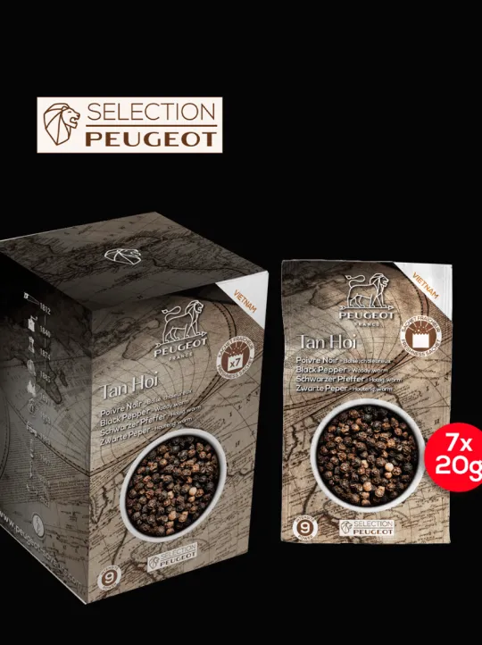 Peugeot Saveurs Pack poivres sels essentiel Sélection de 4 poivres et 2 sels d'exception essentiels en cuisine -> Epices Du Monde