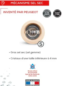 Peugeot Saveurs Paris Moulin à sel manuel en bois laqué, rose bonbon, 18 cm - 7in. -> Idées Cadeaux -50€|Moulins À Sel Et Salières