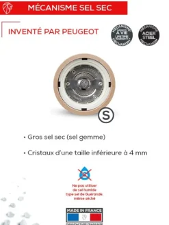 Peugeot Saveurs Paris u'select Moulin à sel manuel en bois, u'select, , 15 cm -> Moulins À Sel Et Salières