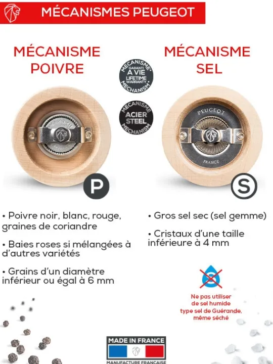 Peugeot Saveurs Tahiti Duo de moulins à poivre et à sel manuels en bois, , 15 cm -> Idées Cadeaux -100€|Envie De Couleurs